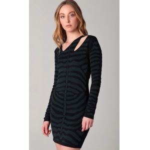 Kimberly Ovitz Black Green Cut Out Dress